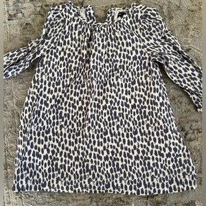 Gap Cotton Purple & Off White Animal Print Dress